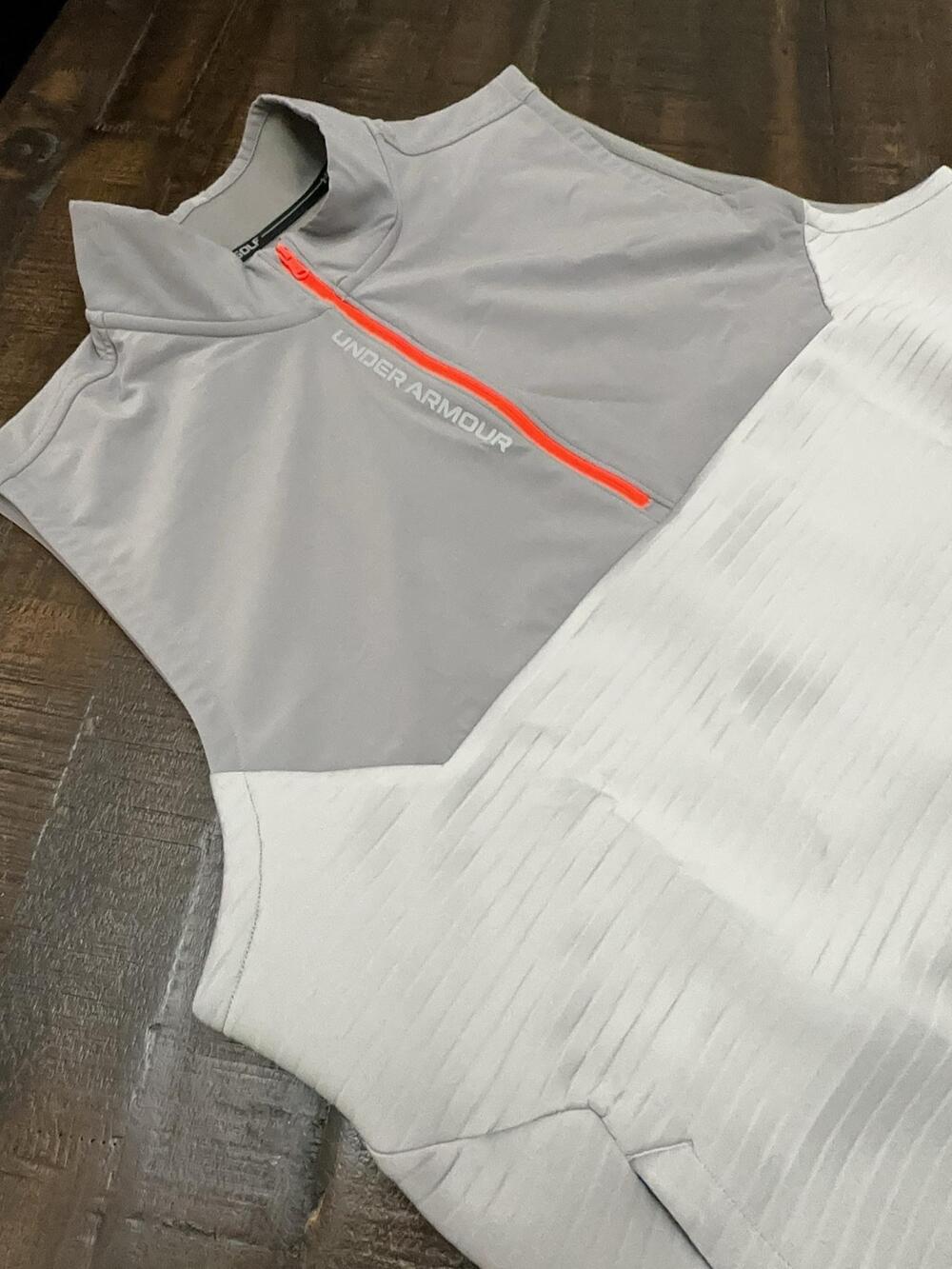 Under Armour Vest Mens XL Gray 1/4 Zip Golf Softshell Storm Daytona